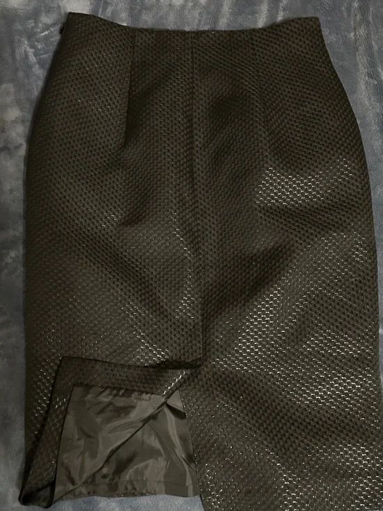 Vintage Black Pencil Skirt With Back Slit - Picture 3 of 3